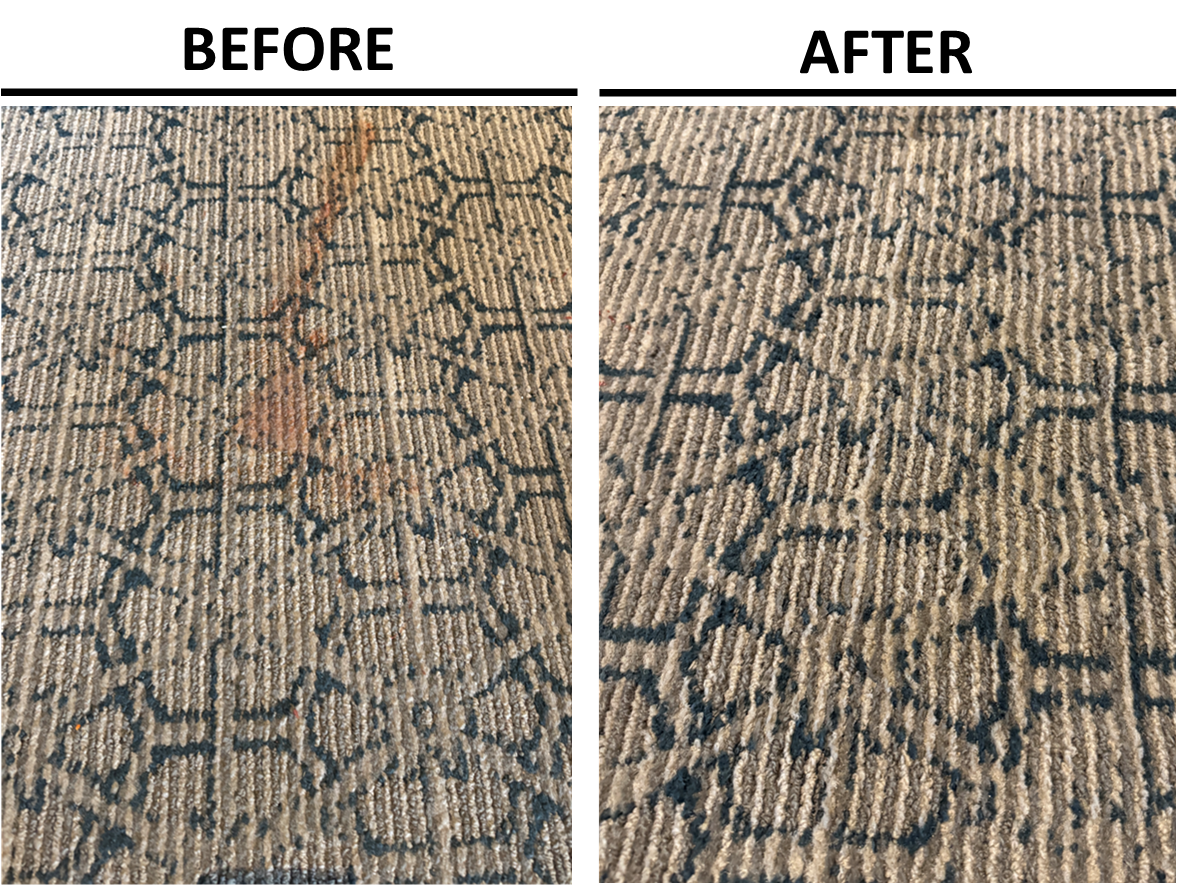 Before and after commercial carpet cleaning results